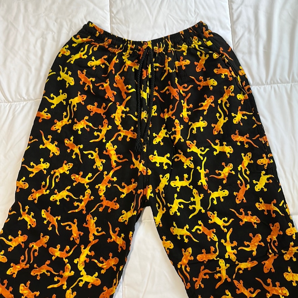 Orange Lizard Gecko Pajama Lounge Pants
